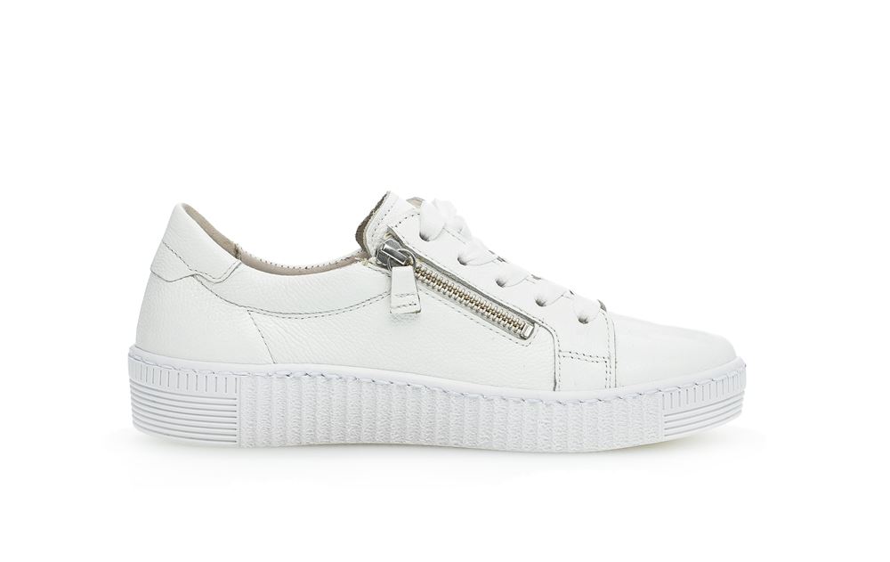 Gabor Sneaker low Leder Wechselfußbett Reißverschluss weiß S13 23.334.21 