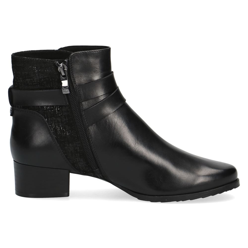 CAPRICE Stiefelette Leder Weit Wechselfußbett AIRMOTION schwarz S22 9-9-25313-29 6 | 019 BLACK COMB | 
