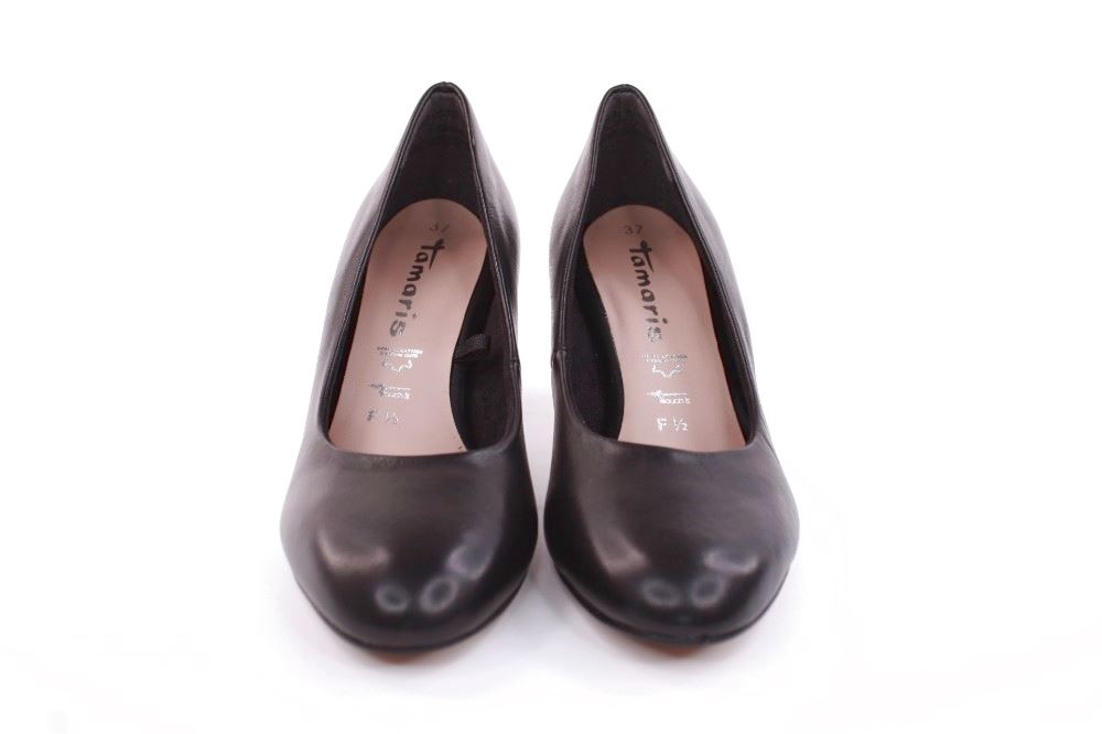 Tamaris Pumps Leder TOUCHit Fußbett schwarz S12  1-1-22454-29 39 | 003 BLACK LEATH | 