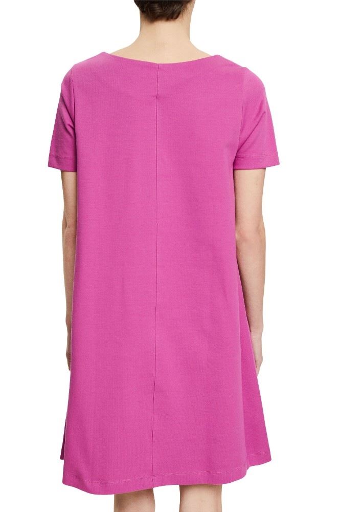 ESPRIT ausgestelltes T-Shirt-Kleid aus Bio-Baumwoll-Mix 032EE1E325 S | E661 PINK FUCHS | 
