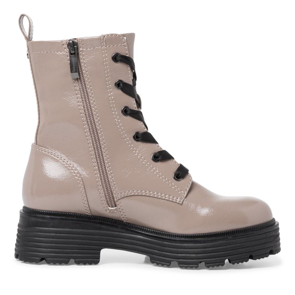 Tamaris Stiefelette Lackoptik TOUCHit Fußbett grau S22 1-1-25226-29 