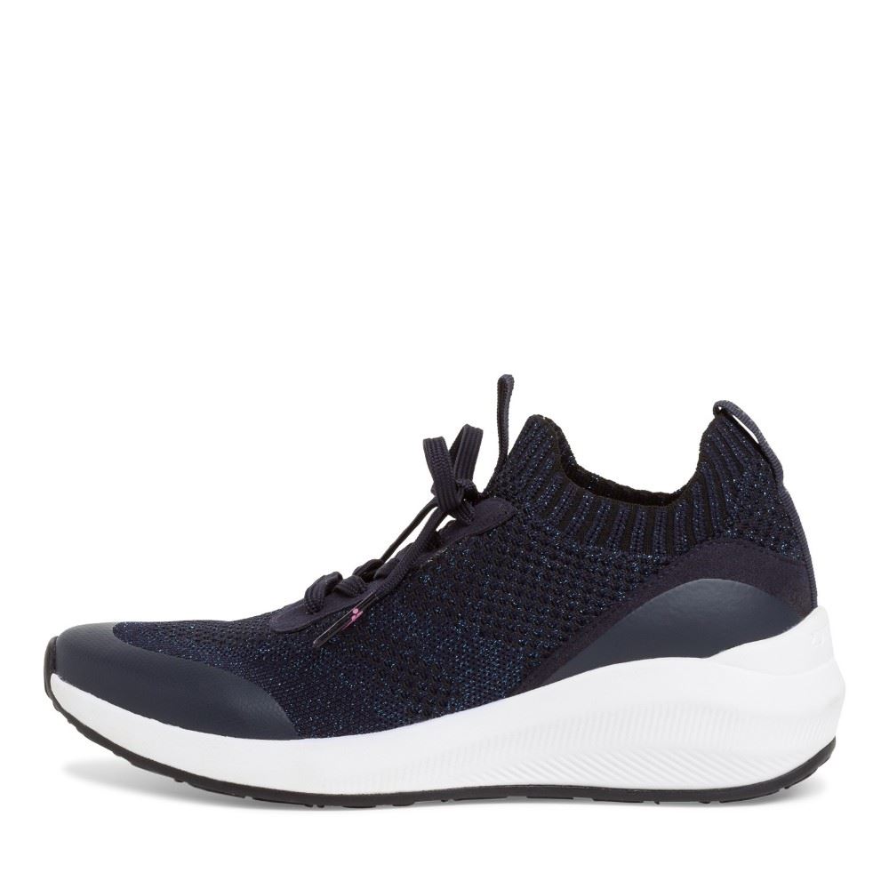 Tamaris Fashletics Sneaker blau Glitzer metallic 1-1-23758-26 40 | 824 NAVY METALL | 