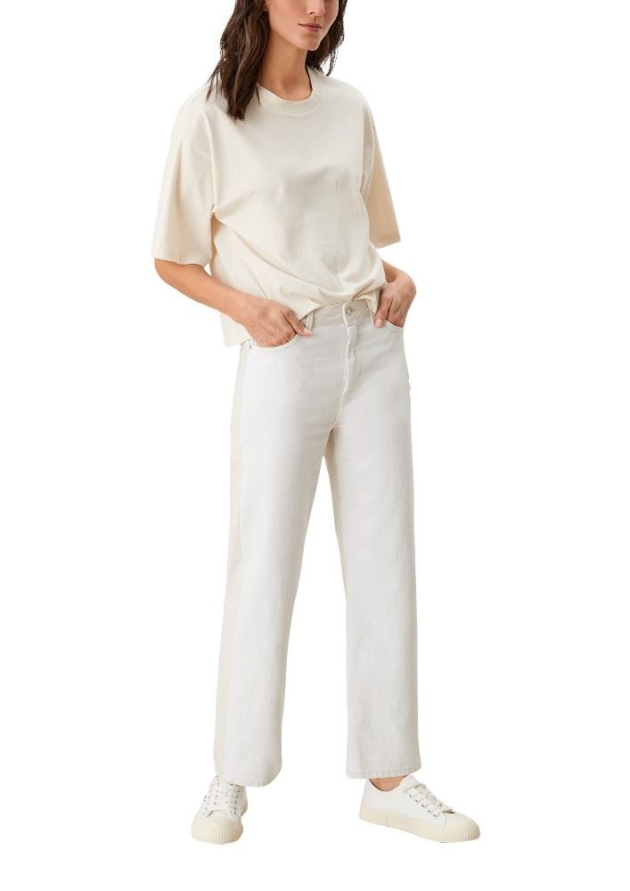s.Oliver Jeans Karolin High Rise mit Leinenmix weiß S12  2115201 