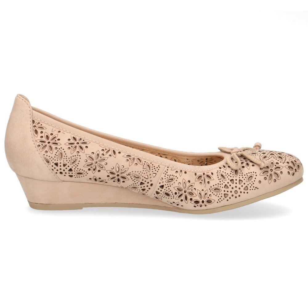 Caprice superweicher Keilballerina Leder 9-9-22500-24 37 | 401 BEIGE NUBUC | 