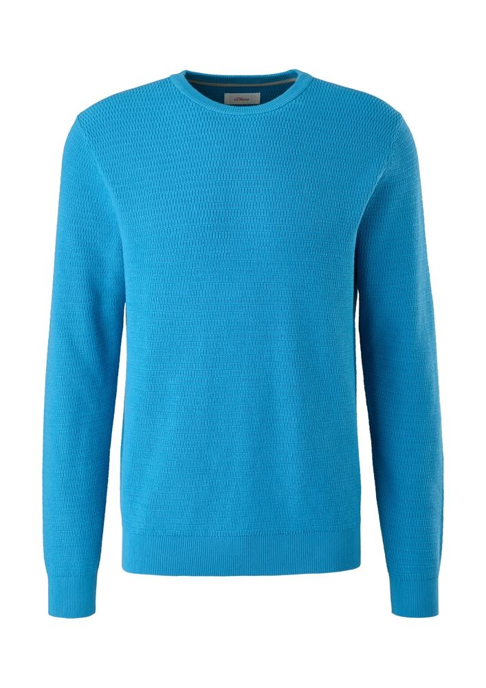 s.Oliver Herren Pullover Baumwollstrick Rundhals- Ausschnitt weiß,blau,schwarz S22  2118085 XXL | 0240 WHITE | 