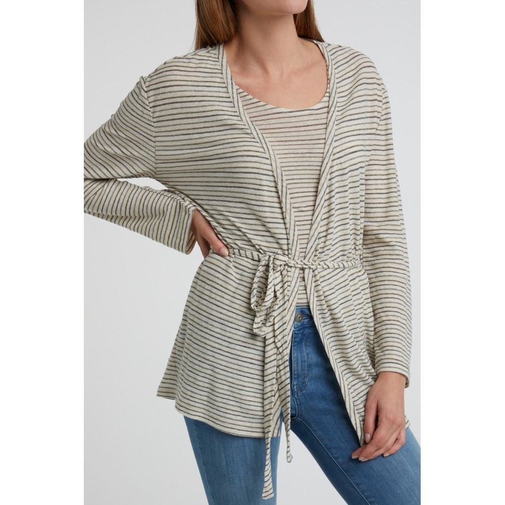 YAYA Cardigan Leinenmix 101973-013 S | BONE WHITE DESS | 