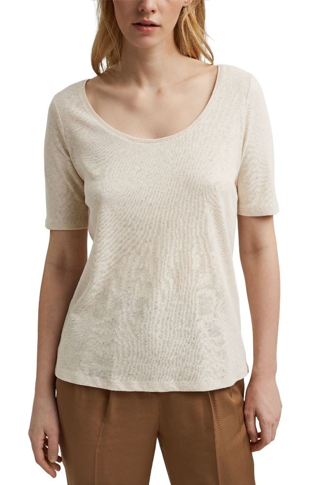 ESPRITLeinen T- Shirt 041EE1K301 L | E110 OFF WHITE | 