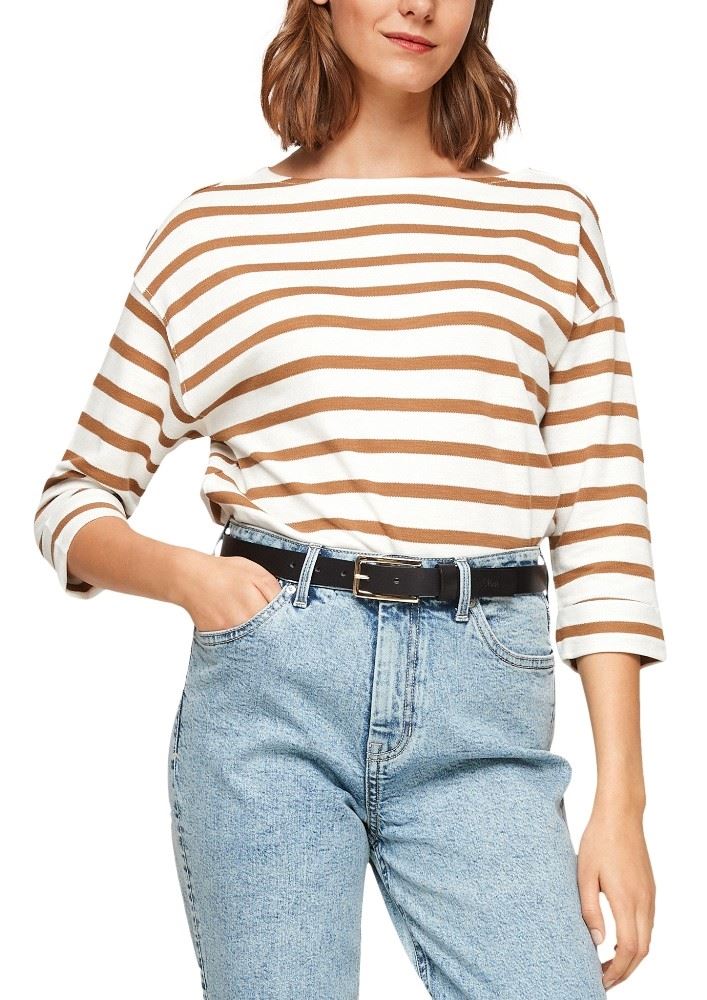 s.Oliver Damen Gürtel Leder Dornschließe schwarz S22 2103453 100 | 9999 black | 