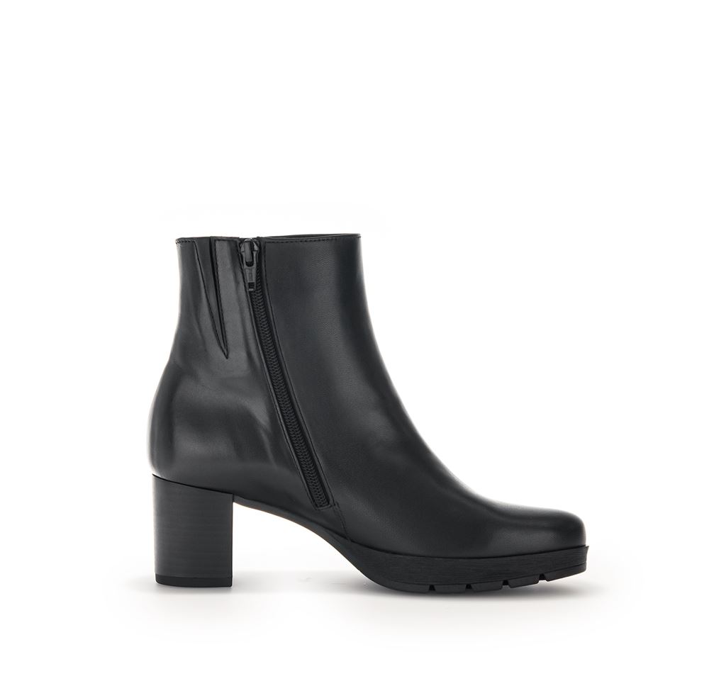 Gabor Stiefelette klassisch Leder Comfort- Mehrweite G schwarz S23  32.071.57 