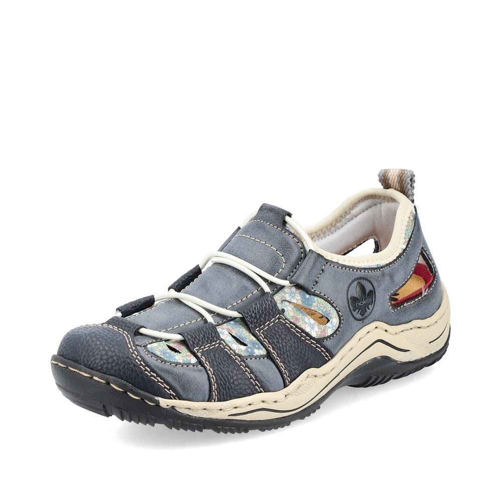 Rieker Slipper Sneaker Gummizug Trekking  Antistress blau L0561-14 