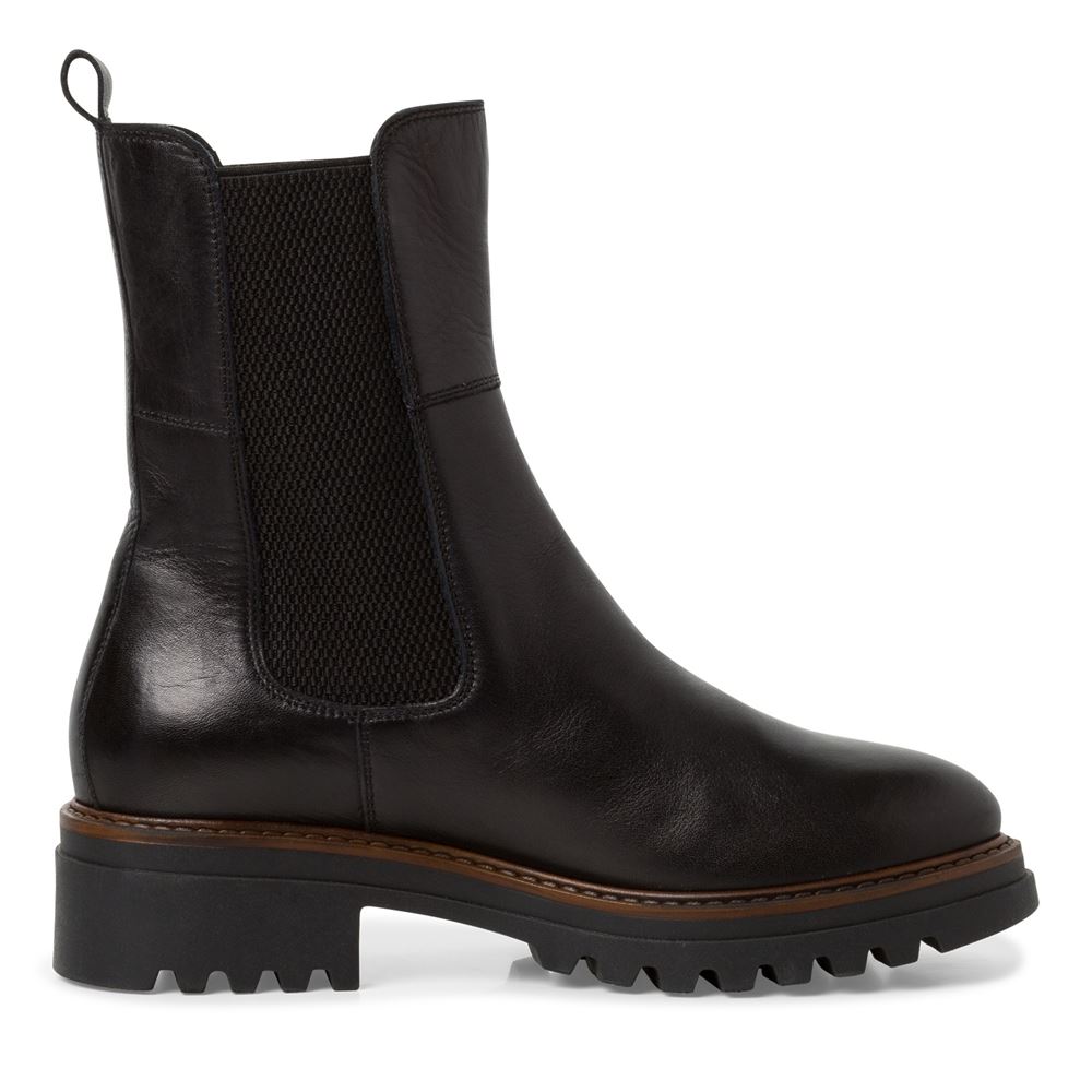Tamaris Chelsea-Boots Leder TOUCHit-Fußbett schwarz S22 1-1-25433-29 36 | 001 BLACK | 
