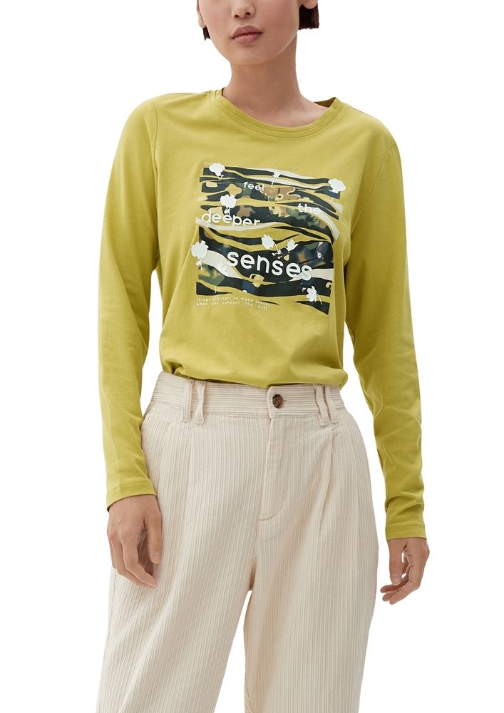 s.Oliver Shirt  Print-Longsleeve mit 3/4-Ärmeln 2122515 46 | 14D1 YELLOW | 
