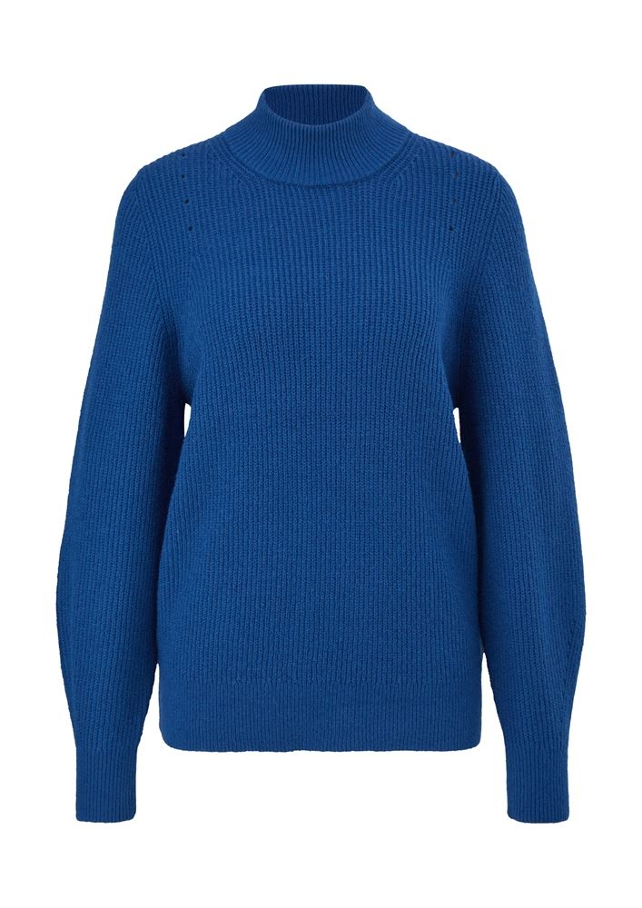 s.Oliver Damen Strickpullover Turtelneck Stehkragen weite Ärmel rosa, blau, schwarz S22  2123882 40 | 4082 LILAC/PINK | 