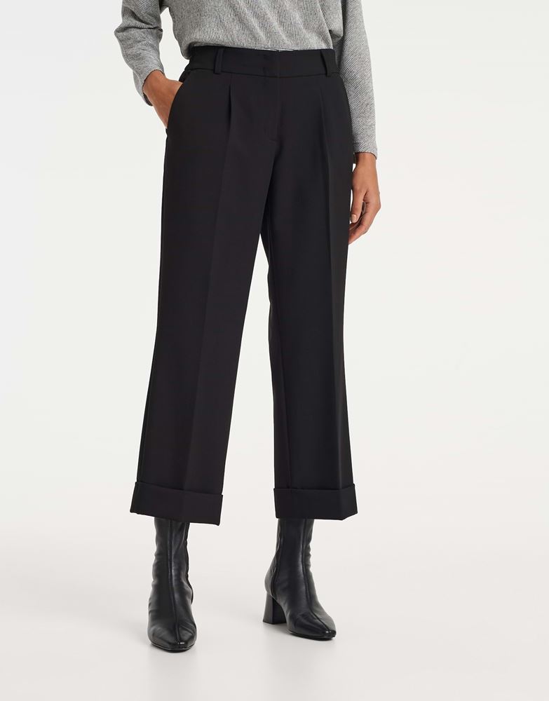 OPUS Stoffhose Mitina Culotte elegant Bügelfalte schwarz S22 1012685473100 42 | 900 black | 