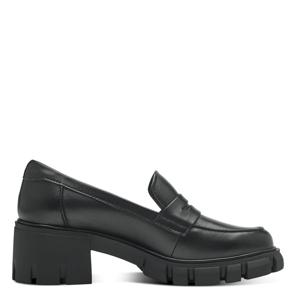 Tamaris Slipper sportive Sohle Leder TOUCHit- Fußbett schwarz S23 1-24439-41 
