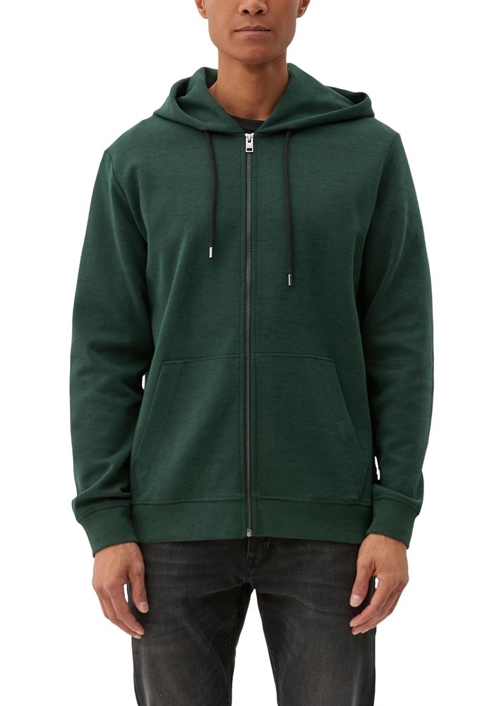 s.Oliver Herren Sweatjacke Kapuze Melange-Optik grün S22 2120928 L | 79W4 GREEN | 