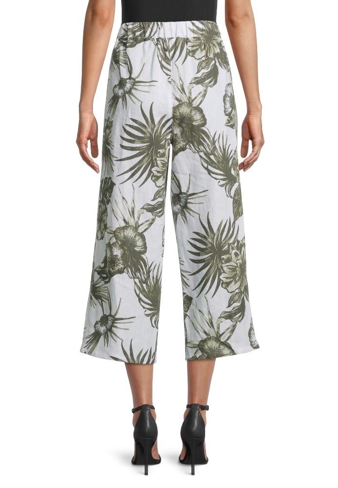 Betty Barclay Culotte Leinen gemustert  weiß 64242313 44 | 1850 White/Gree | 