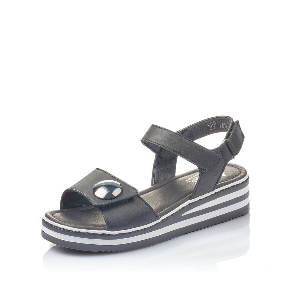 Rieker Sandalette Keilabsatz schwarz V02S8-00 39 | schwarz | E