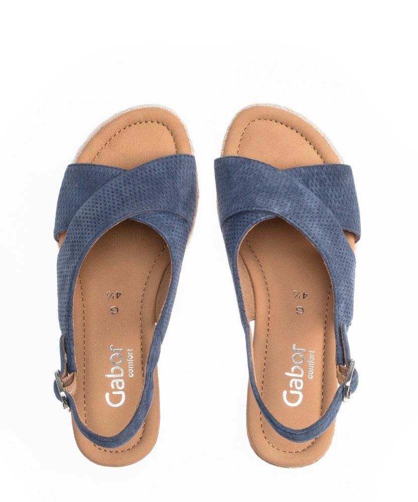 Gabor Sandalette Keilabsatz Leder blau 82.831.26 