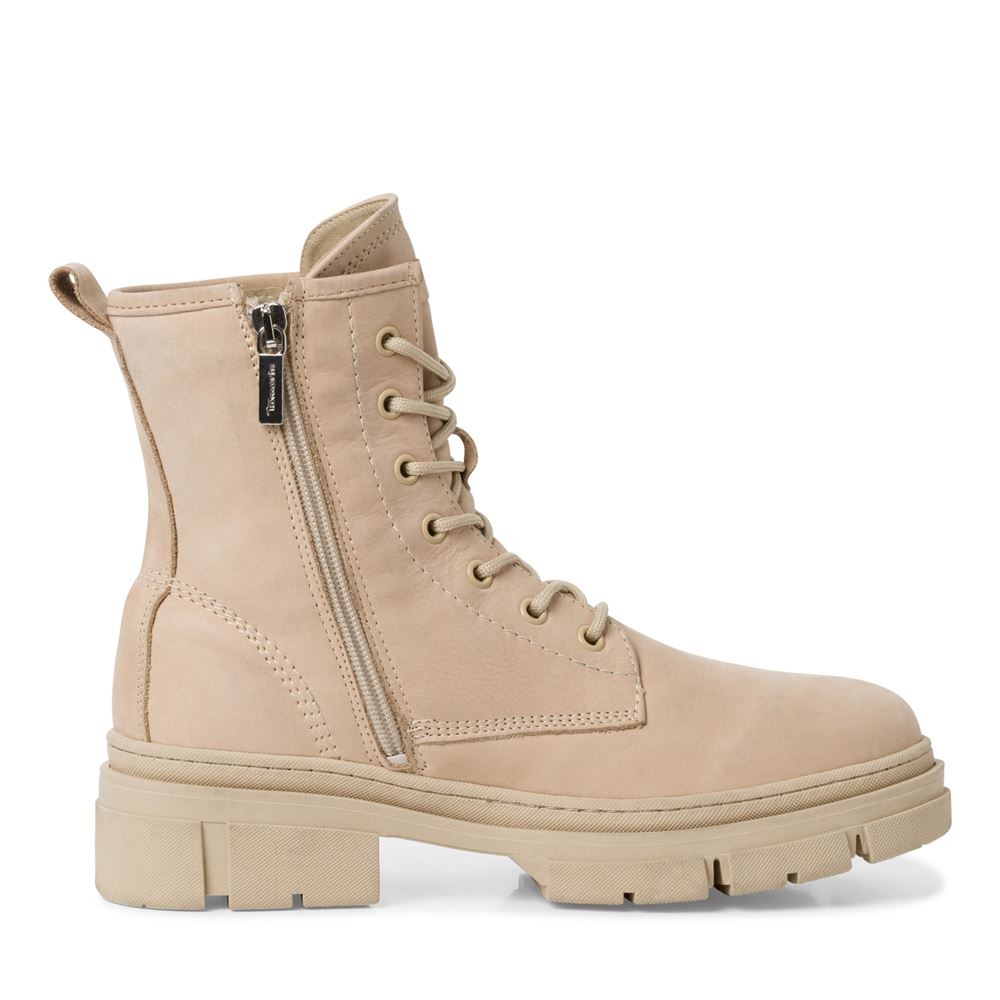 Tamaris Schnürboot Schnürstiefelette Leder TOUCHit-Fußbett beige S22 1-1-25203-29 41 | 376 ANTELOPE NU | 