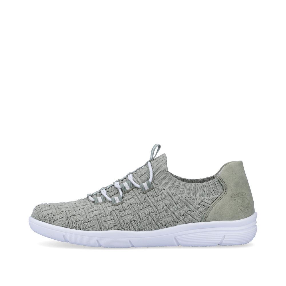 Rieker Antistress Damen Slipper Schlupfschuh Wechselfußbett Textil grün S13 L7463-52 