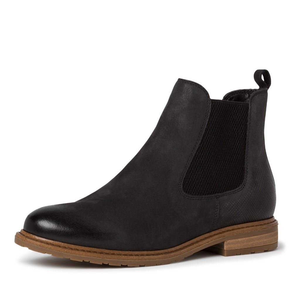 Tamaris Chelsea Boot black structure 1-1-25056-27 37 | 021 BLACK/STRUC | 