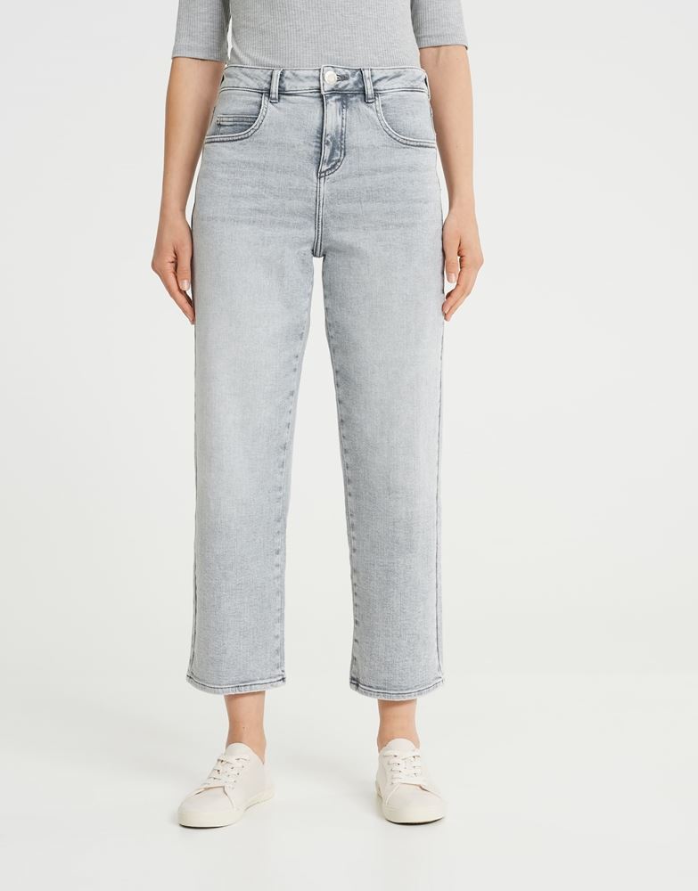 OPUS Jeans Lani stone Straight Cropped grau S22  245049359144 40 | 70035 light sto | 