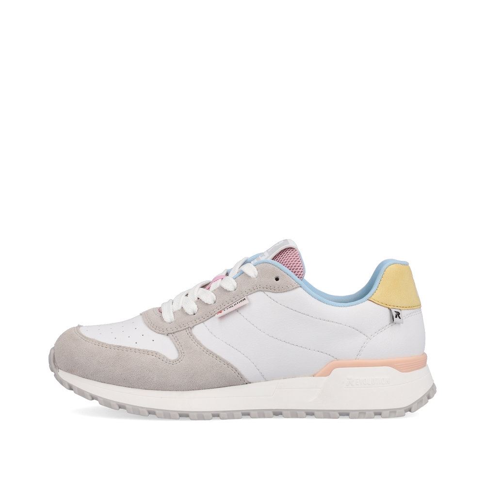 Rieker EVOLUTION Damen Sneaker Leder-mix farbige Details weiß S13  W0600-90 