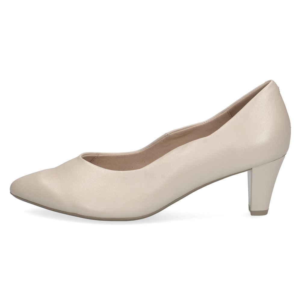 Caprice klassischer Pumps Leder G- Weite schwarz beige S12  9-9-22400-28 