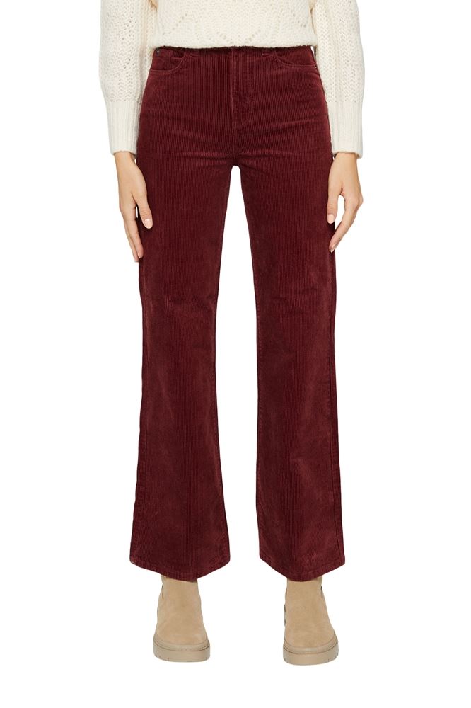 EDC Pants woven Wide Leg High Rise rot S21 091CC1B303 34 | C620 GARNET RED | L32