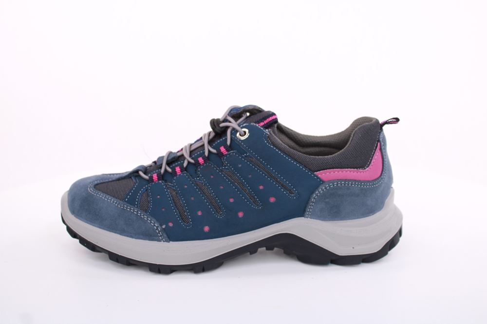 Imac Damen Trekkingschuh Wanderschuh Schnellschnürung Leder/ Mesh blau S13 356740 