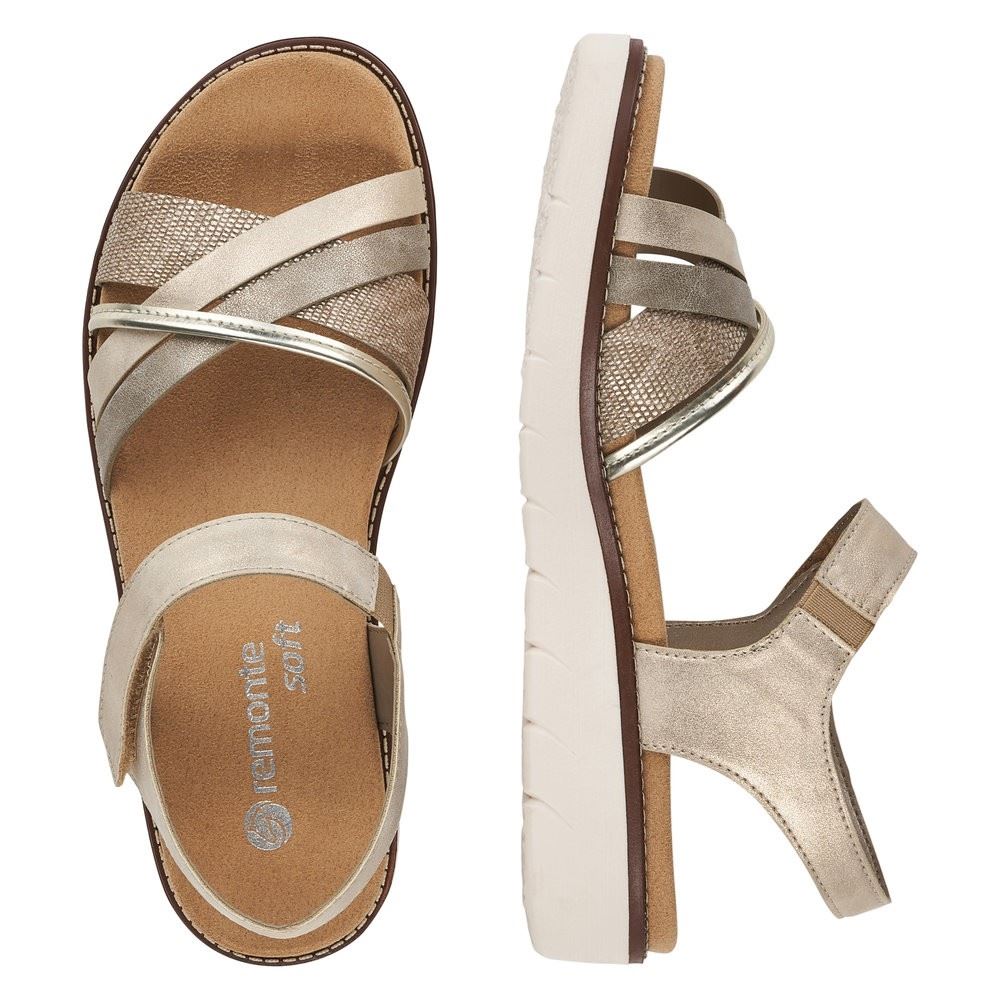remonte Damen Riemchensandalen silber-metallic D2058-90 37 | lehm-metallic/g | F