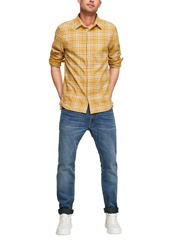s.Oliver Hemd kariert Slim Stretchhemd gelb S21 2106433 XL | 15N4 yellow che | 