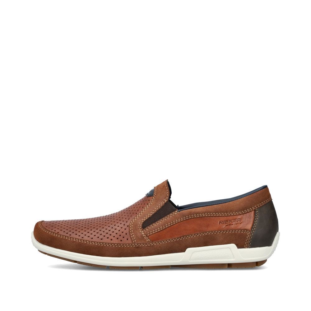 Rieker Antistress Herren Slipper Schlupfschuh Lochmuster braun S13 09055-22 