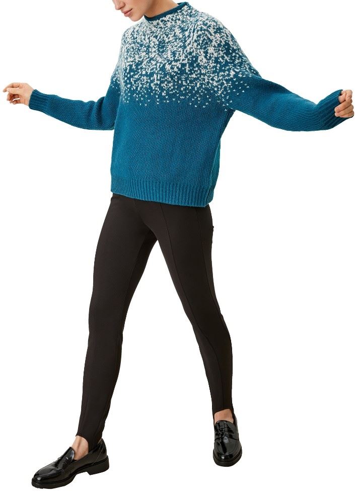s.Oliver Strickpullover mit Glitzerdetail blau S21 2108472 40 | 69X1 Petrol Blu | 