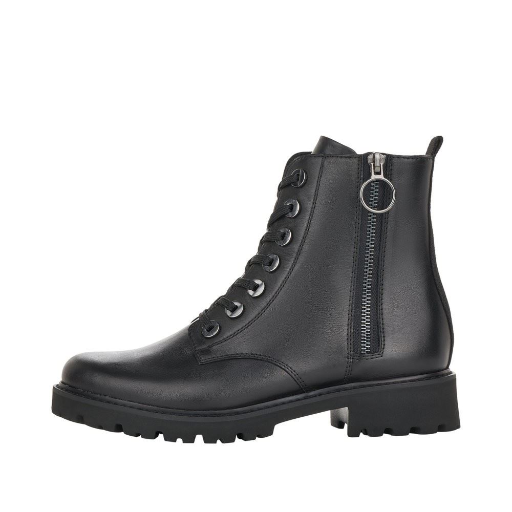 Remonte Damen Schnürstiefelette Leder schwarz S22 D8671-01 