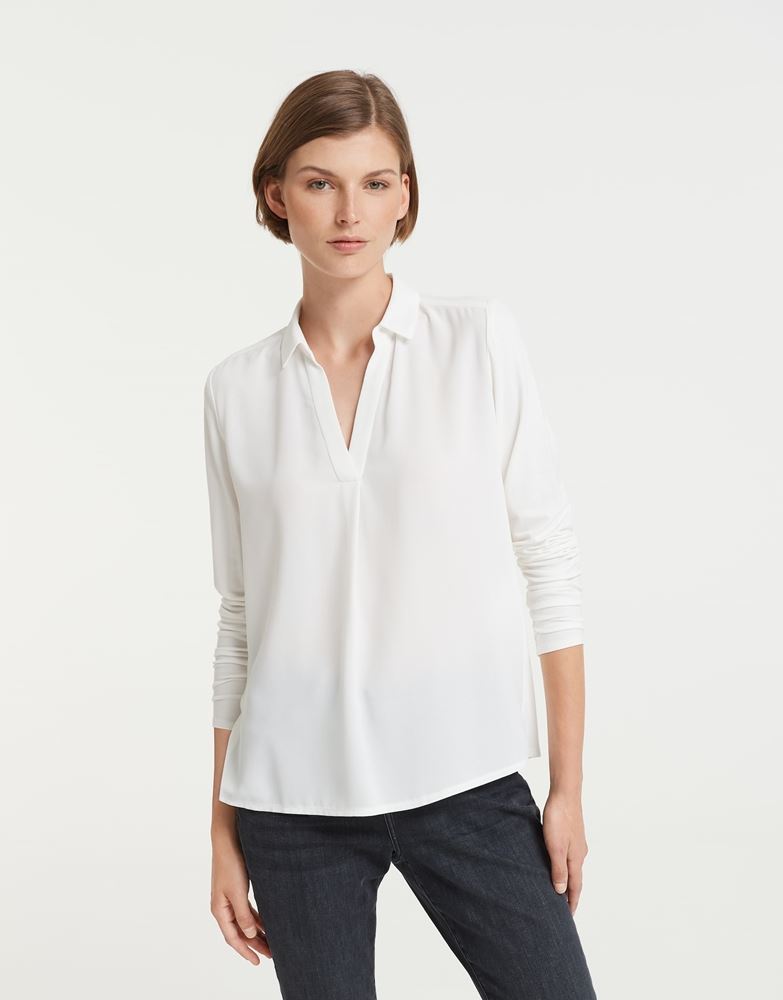 OPUS Bluse Flasti milk V - Ausschnitt S22 246694955100 44 | 1004 milk | 