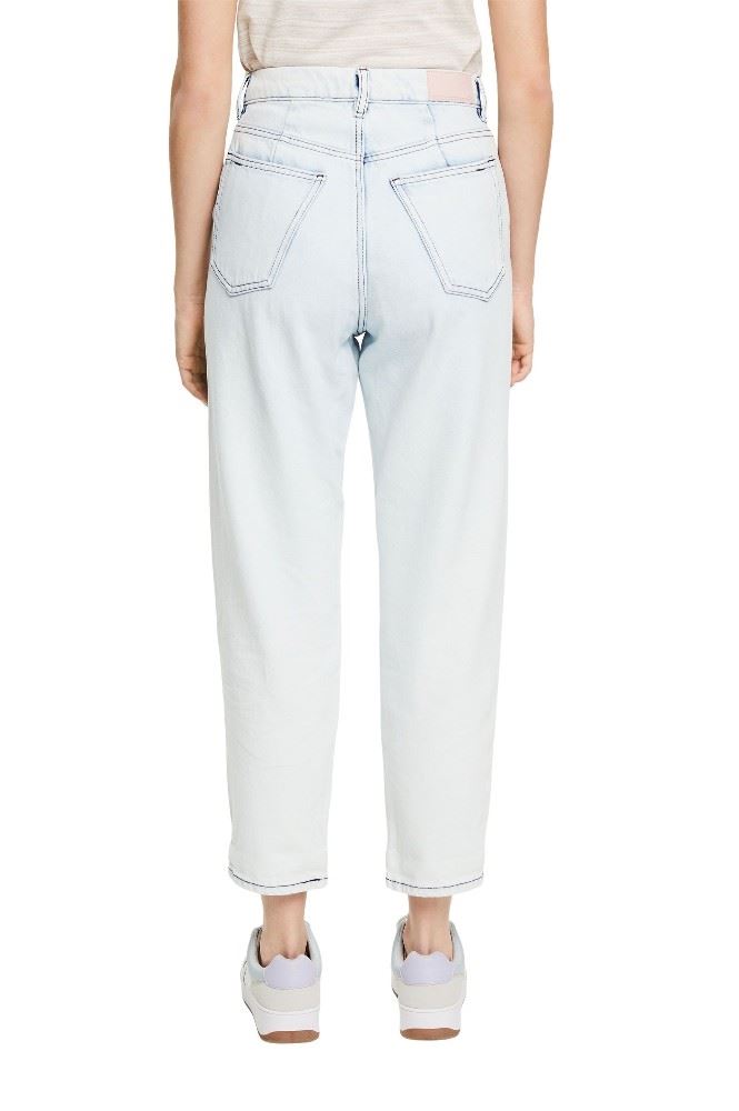 EDC Cropped Jeans mit Bundfalten 032CC1B311 W27 | C904 BLUE BLEAC | L28