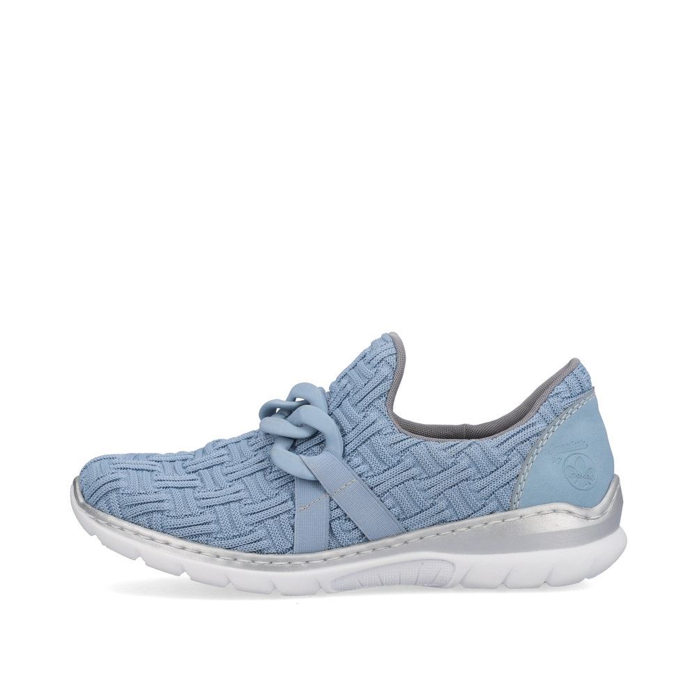 Rieker Antistress Damen Slipper Textil Kettendetail blau S13 L3270-12 