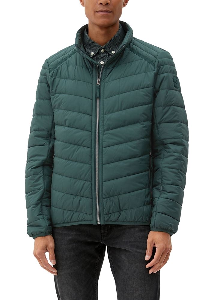s.Oliver leichte Herren Steppjacke Stehkragen grün S22 2115319 L | 7962 GREEN | 