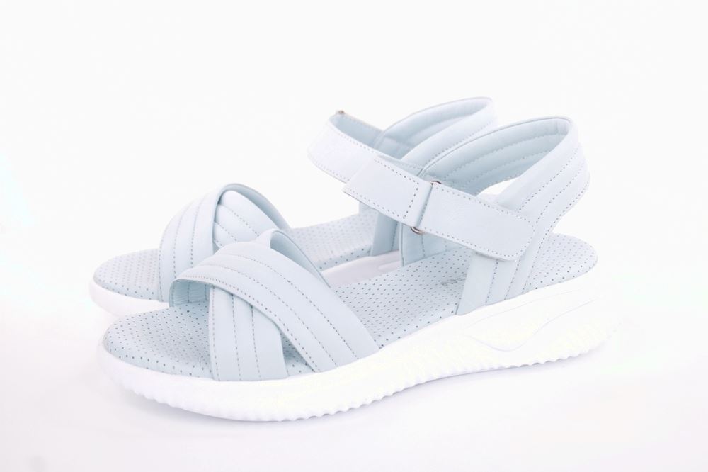 PETER ERIKSON Damen Sandale Comfort- Fußbett Leder blau, grün, weiß S13  231511 