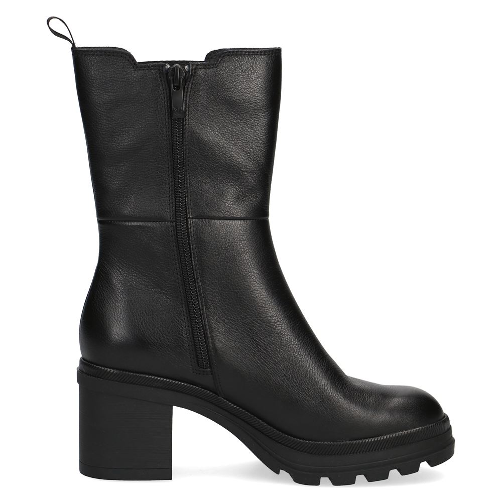 Caprice Stiefelette Leder Blockabsatz Wechselfußbett schwarz S22 9-9-25420-29 40 | 022 BLACK NAPPA | 