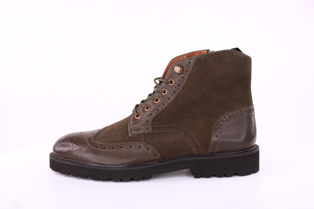 Marc Shoes NATHAN Herren Schnürboot Brogue Lochverzierung grün olive  S21 831631 