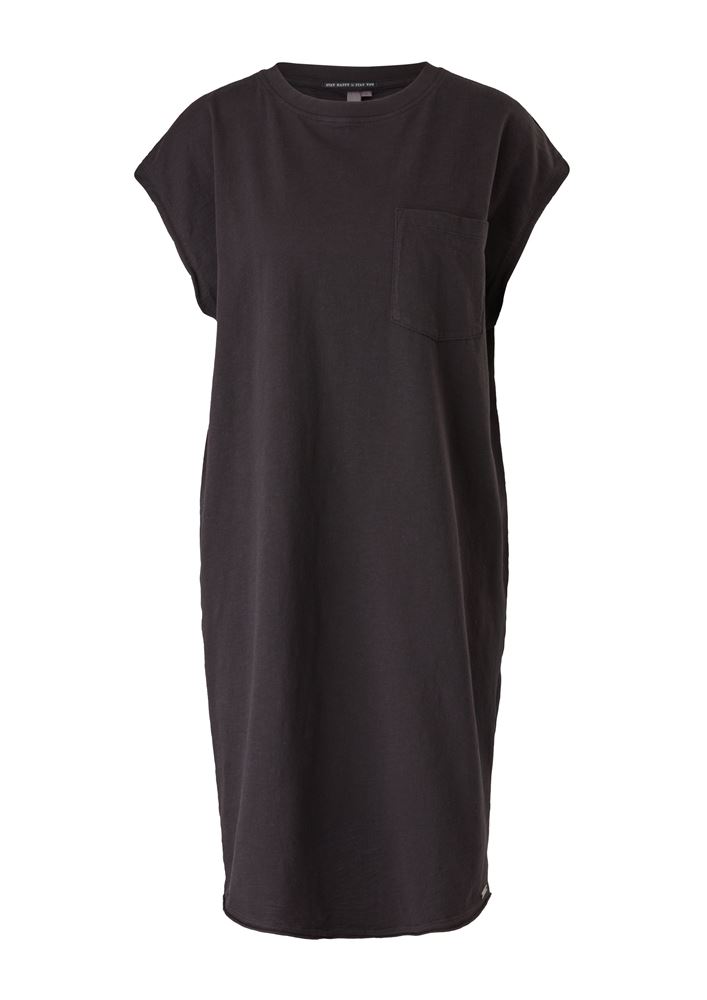 QS designed by Jerseykleid oversized Brusttasche orange, schwarz S12 2112905 XS | 9999 black | 