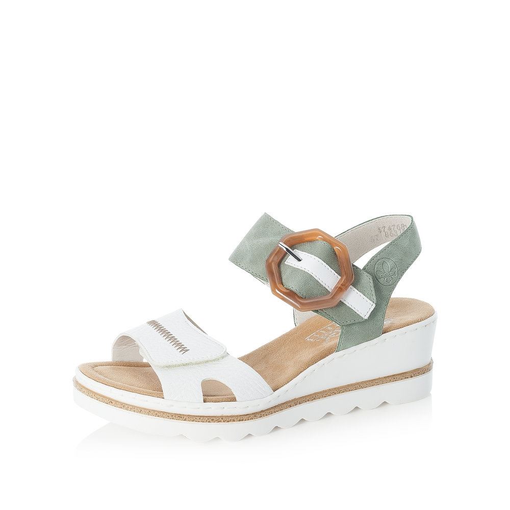 Rieker Sandalette Antistress Keil Klettverschluss weiß 67476-81 