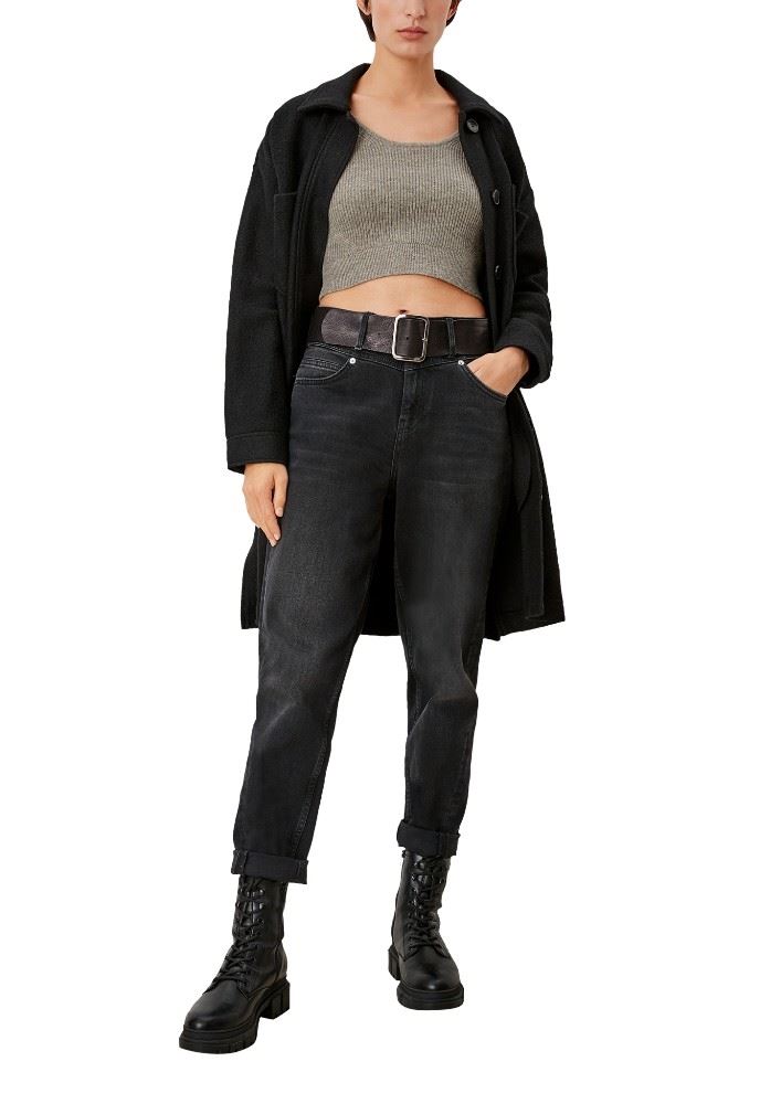 s.Oliver Gürtel Leder Dornschließe schwarz S21 2106881 M | 9999 Grey / Bla | 