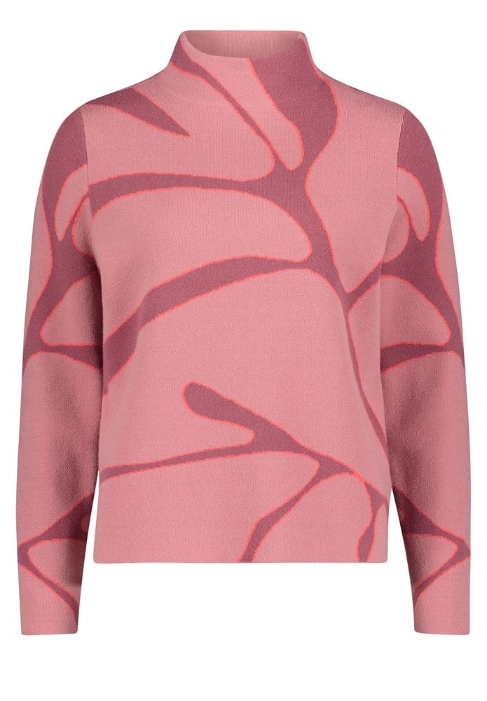 Betty Barclay Strickpullover Stehkragen grafisches Muster grün,rot S22 57981026 