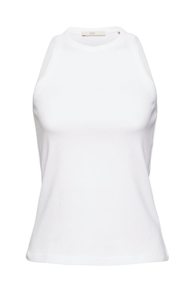 EDC Tank- Top gerippte Optik schwarz weiß blau S22 062CC1K301 S | C001 BLACK | 
