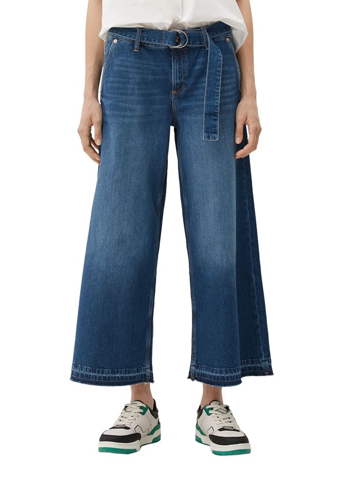 QS designed by Regular: Culotte mit Textilgürtel blau S13  2127853 