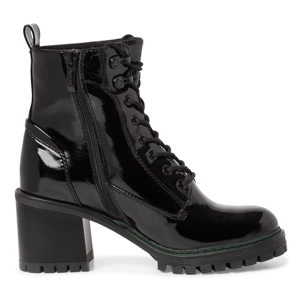 Tamaris Stiefelette Blockabsatz Lack TOUCHit Fußbett schwarz S22  1-1-25241-29 38 | 018 BLACK PATEN | 